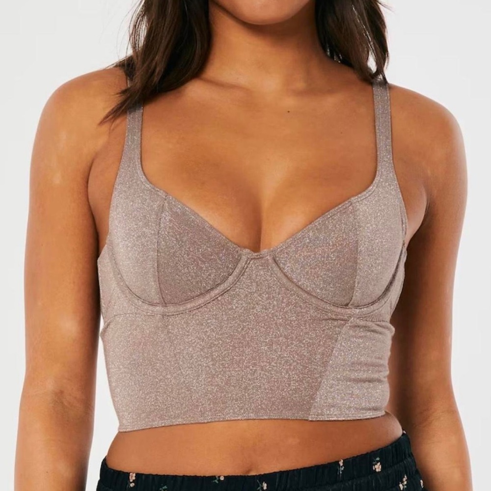 Gilly hicks Hollister sparkly brown corset  tank